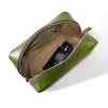 Leder Kulturtasche Porto Cervo in Olive - 3