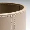 Leder Stiftebecher Rund Taupe - 3