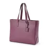 Business Shopper aus Leder, Aubergine