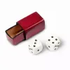 Würfelspiel mit 2 Würfeln im Lederetui, Rot - 2