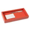 Leather tray, nappa leather, 24 x 12 cm, orange - 3