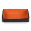 Stiftablage Stitch, Breit, Leder, Schwarz/Orange
