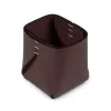 Quadratischer Stiftebecher Stitch, Leder, Dunkelbraun - 5