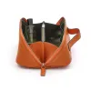 Leder Kosmetiktasche Adri in Orange - 2
