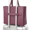 Business Shopper aus Leder, Aubergine - 2