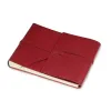 Fotoalbum mit Band, 25 Blatt,  Leder, 20,5x15,0 cm, Rot - 3