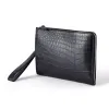Pouch mit Zip Adri, Alligatorleder, Schwarz