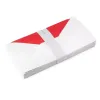 25 long DIN envelopes, Smooth White, red silk lining - 2