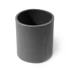 Runder Stiftebecher, Leder, H  11 cm, D 8,5 cm, Dunkelgrau - 3