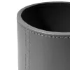 Runder Stiftebecher, Leder, H  11 cm, D 8,5 cm, Dunkelgrau - 4