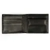 Leder Portemonnaie mit Münzfach Schwarz - 3