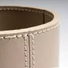 Runder Stiftebecher, Leder, H  11 cm, D 8,5 cm, Taupe - 3