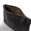 Pouch with Zip, python leather, small, black - 2