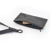 Leder Crossbody Tasche Schwarz - 2