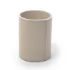 Leder Stiftebecher Rund Hellgrau - 4