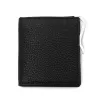 Portemonnaie Doppio mit Münzfach Adri, Leder, Schwarz