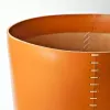 Leder Papierkorb - H 30 cm, D 38 cm in Orange - 3