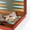 Backgammon-Spiel, Walnussholz/Leder, Orange - 2