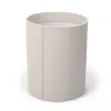 Papierkorb rund, Leder, H 30 cm, D 24 cm, Hellgrau - 2