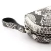 Pencil Case, python leather, large, black/white - 3
