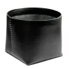 Leder Papierkorb - H 30 cm, D 38 cm in Schwarz - 2