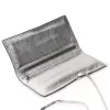 Jewellery Roll with Tie Closure, leather Mos, silver - 2