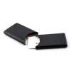 Visitenkartenbox, Leder, 6,5x10,0 cm, Schwarz - 3