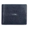 Portemonnaie mit Münzfach, Rochenleder, Dunkelblau