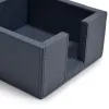 Notizzettelbox quadratisch, Leder, Dunkelblau - 2