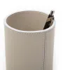 Leder Stiftebecher Rund Hellgrau - 3