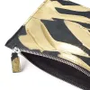 Leder Pouch mit Reißverschluss Schwarzgold - 2