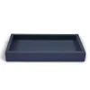 Leather tray, boar leather, 24 x 12 cm, dark blue - 4