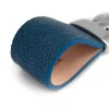 Leder Schlüsselanhänger Rochenoptik Blau - 5