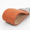 Schlüsselanhänger, Rochenleder, Orange - 3