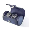 Watch Roll Case for 2 Watches  Porto Cervo, leather, blue - 2